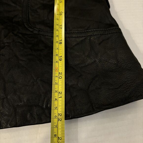 Kenneth Cole Genuine Leather Jacket Women's Small Black Button Biker Classic 90s - Picture 11 of 12